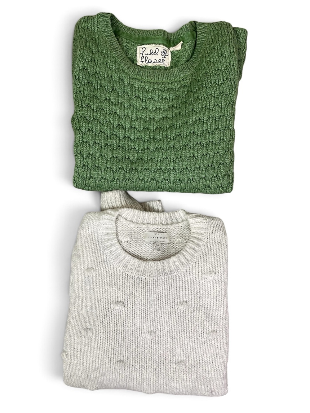 Bundle of 2 Crew Sweaters Cable-Textured
